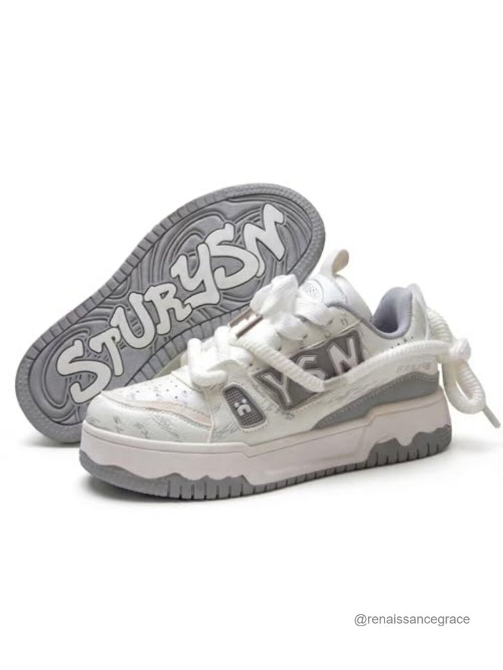 Faux Leather Chunky Platform Skateboard Sneakers with Arch Support Insoles